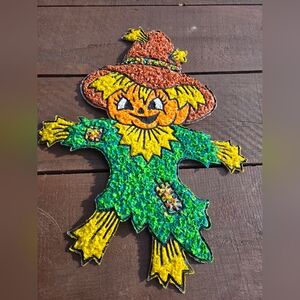 Halloween Scarecrow Vintage Melted Plastic Popcorn Decor